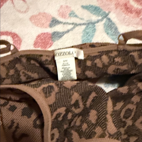 Bozzolo Leopard Print Seamless Crop Tank Top Camisole Brown Black Animal Print - Picture 7 of 11